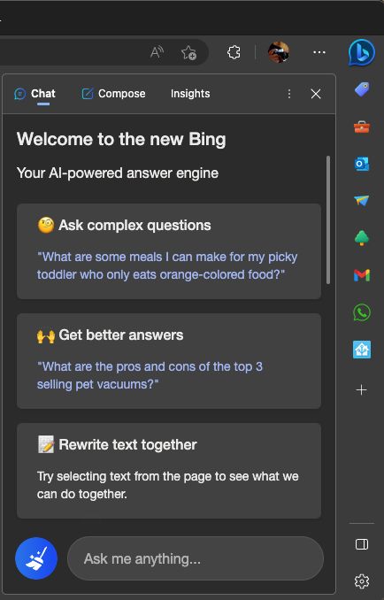 Daily Trivia - Quicker AI response? Bing Chat Sidebar