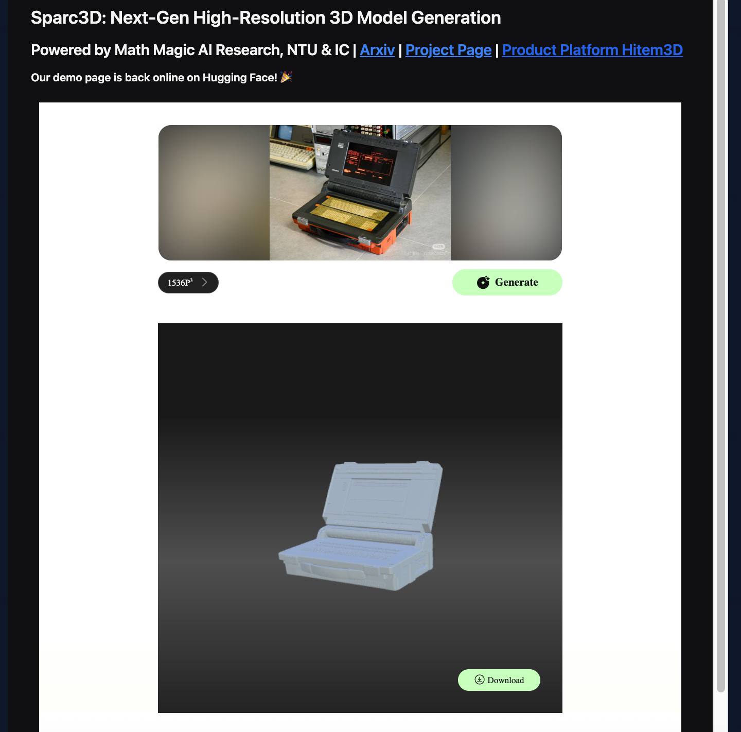Jin Daily AI Trivia: 🖼️➡️🗿 Image to 3D Model – Sparc3D from NTU Singapore